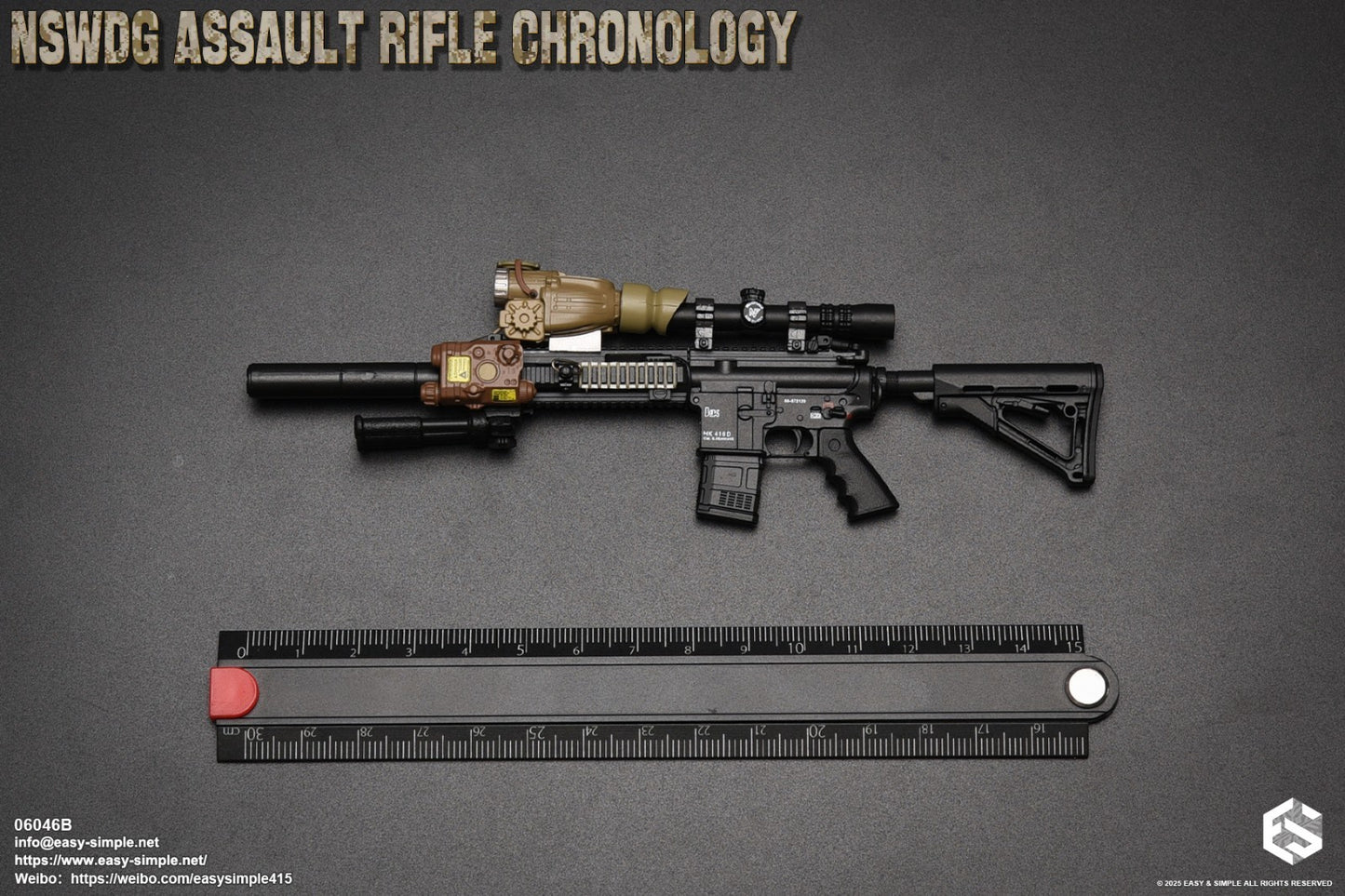 1:6 Easy & Simple NSWDG Assault Rifle Chronology Set B for 12" Figures 06046B