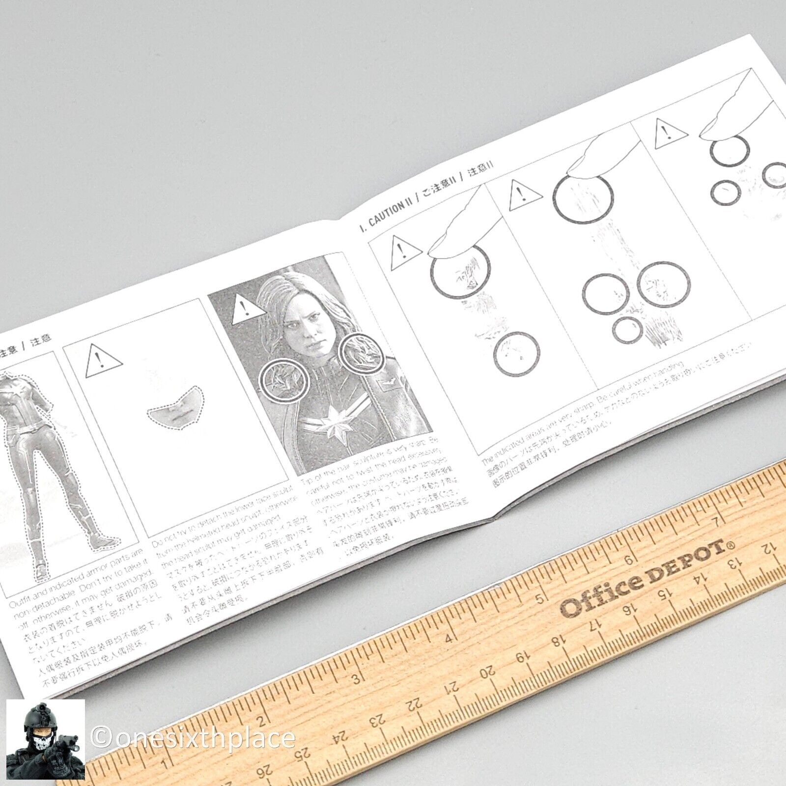 1:6 scale Hot Toys Captain Marvel Instructions Sheet for 12" Figures
