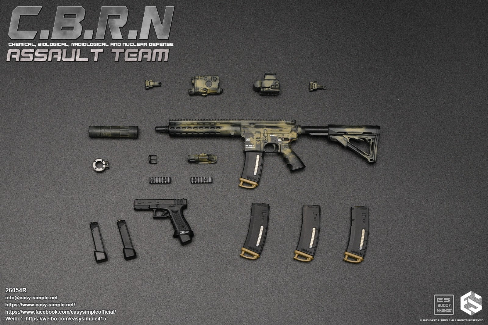 1:6 Easy & Simple CBRN Assault Team 30rd PMAG w/ Tan Ranger Plate for M4 Rifle