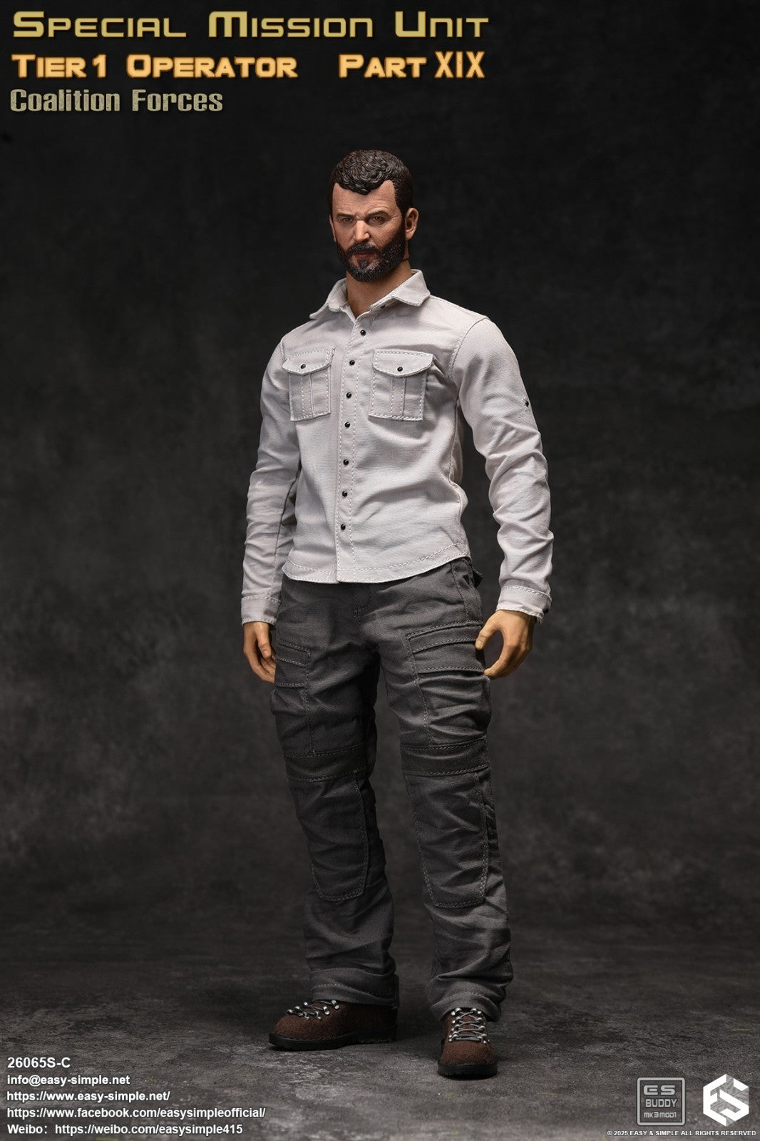 1:6 scale Easy & Simple Coalition Forces Gray Pants for 12" Figure 26065SC