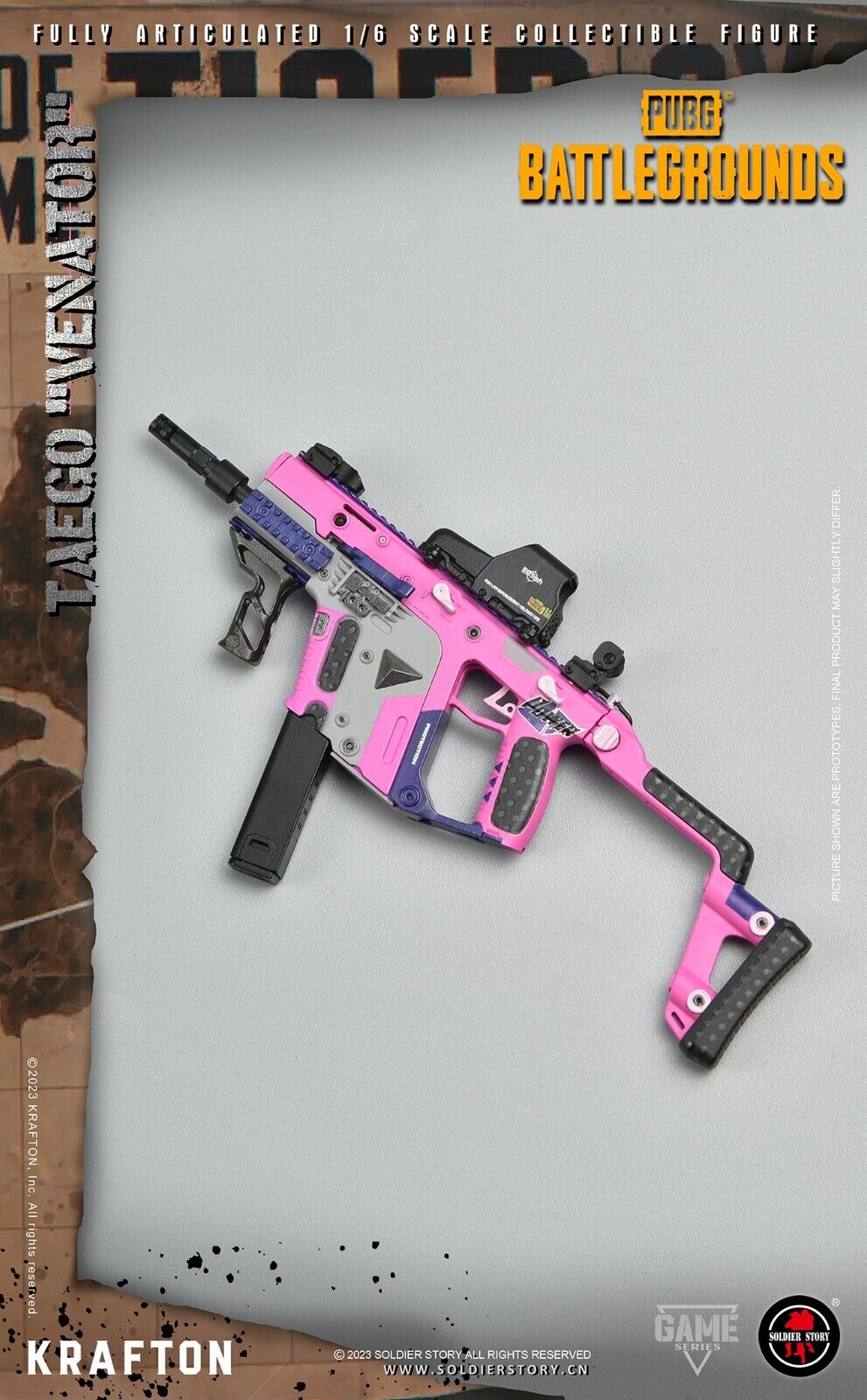 1:6 Soldier Story PUBG Battlegrounds Female Taego Vector Submachine Gun Set