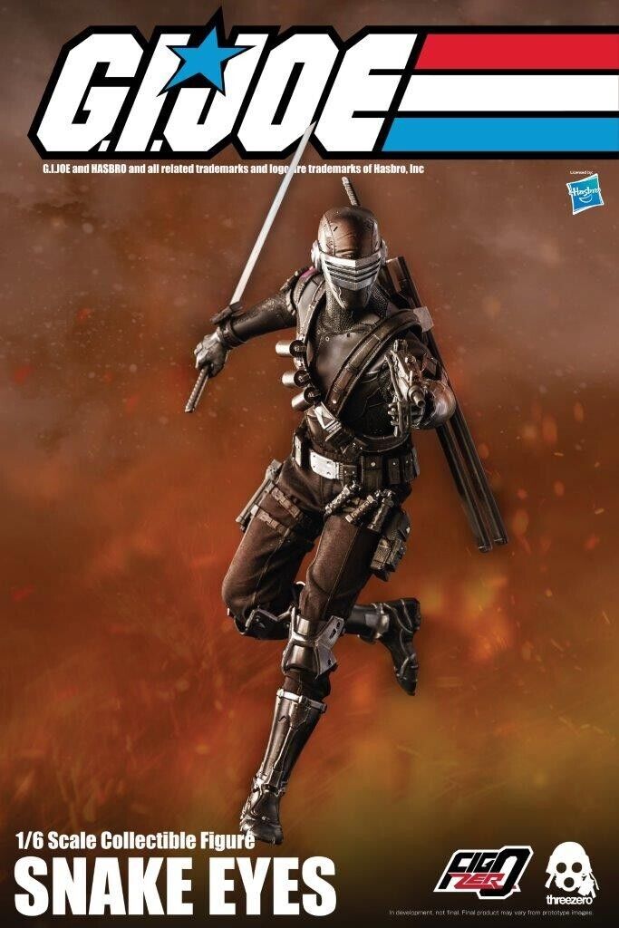 1:6 scale 3A ThreeZero GI Joe Snake Eyes 12" Figure 3A-3Z0215 ThreeA