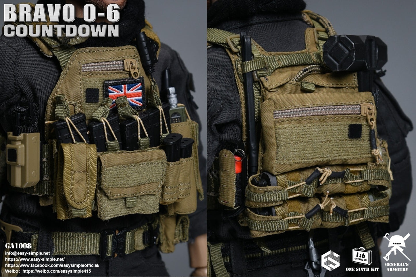 1:6 General's Armoury Bravo 0-6 Countdown Striker Gen 2 Shirt for 12" Figures