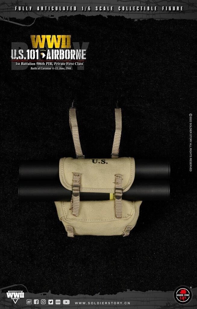 1:6 scale Soldier Story WWII US 101st Airborne Pvt Ryan Musette Bag Backpack