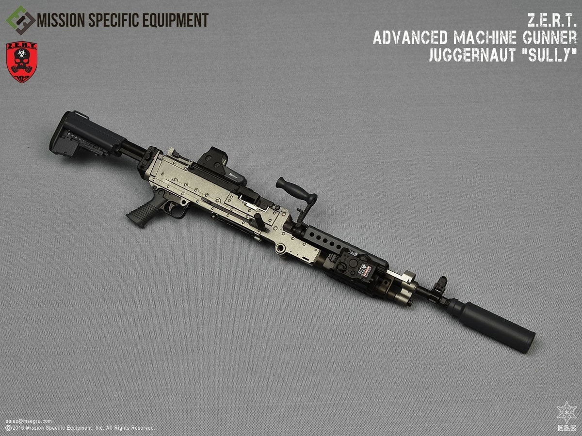 1:6 scale ZERT Juggernaut Sully M240 LMG w/Ammo Belt & MICO Ammo Carrier
