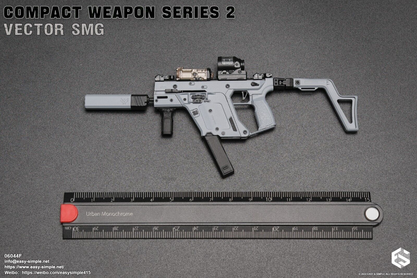 1:6 scale Easy & Simple Compact Weapons Series 2 Vector SMG Set F for 12" Figure