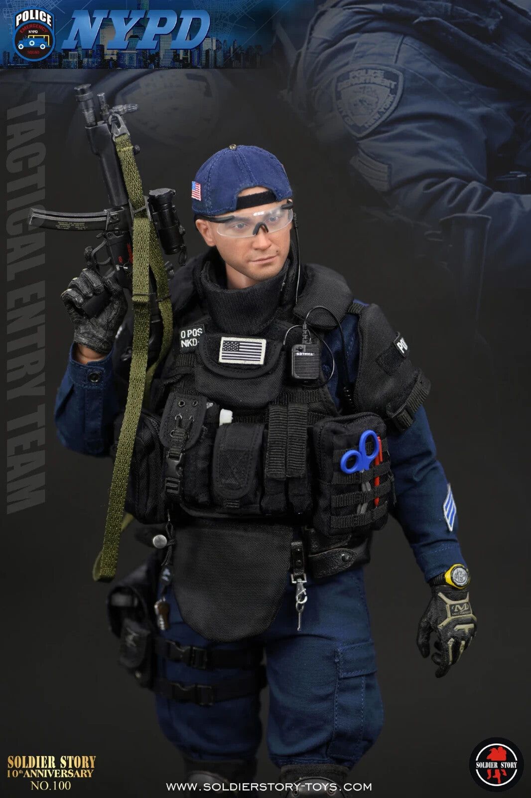 1:6 scale Soldier Story NYPD ESU Entry Team Gloved Hands for 12" Figures