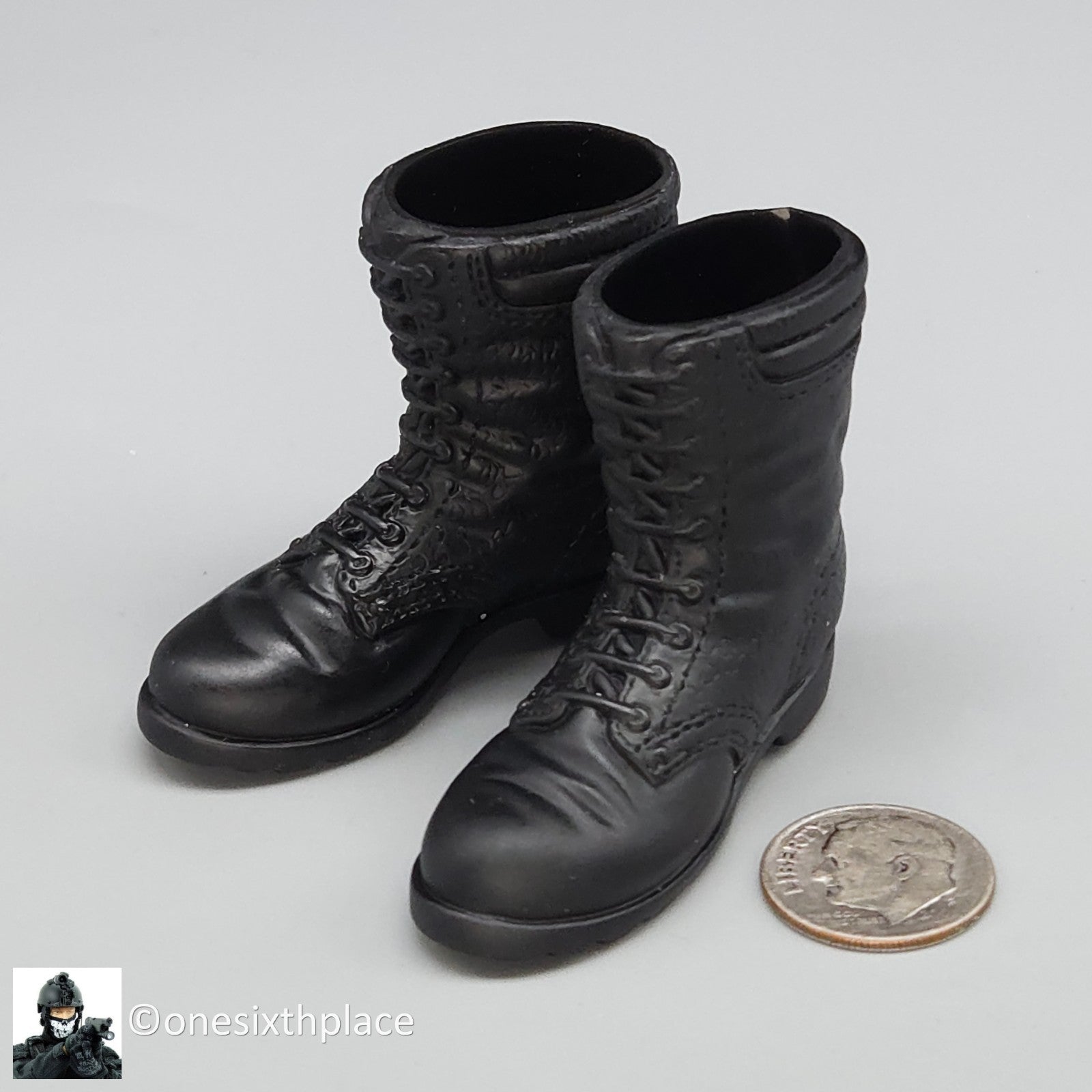 1:6 Ultimate Soldier Russian Spetsnaz Molded Black Combat Boots for 12" Figures