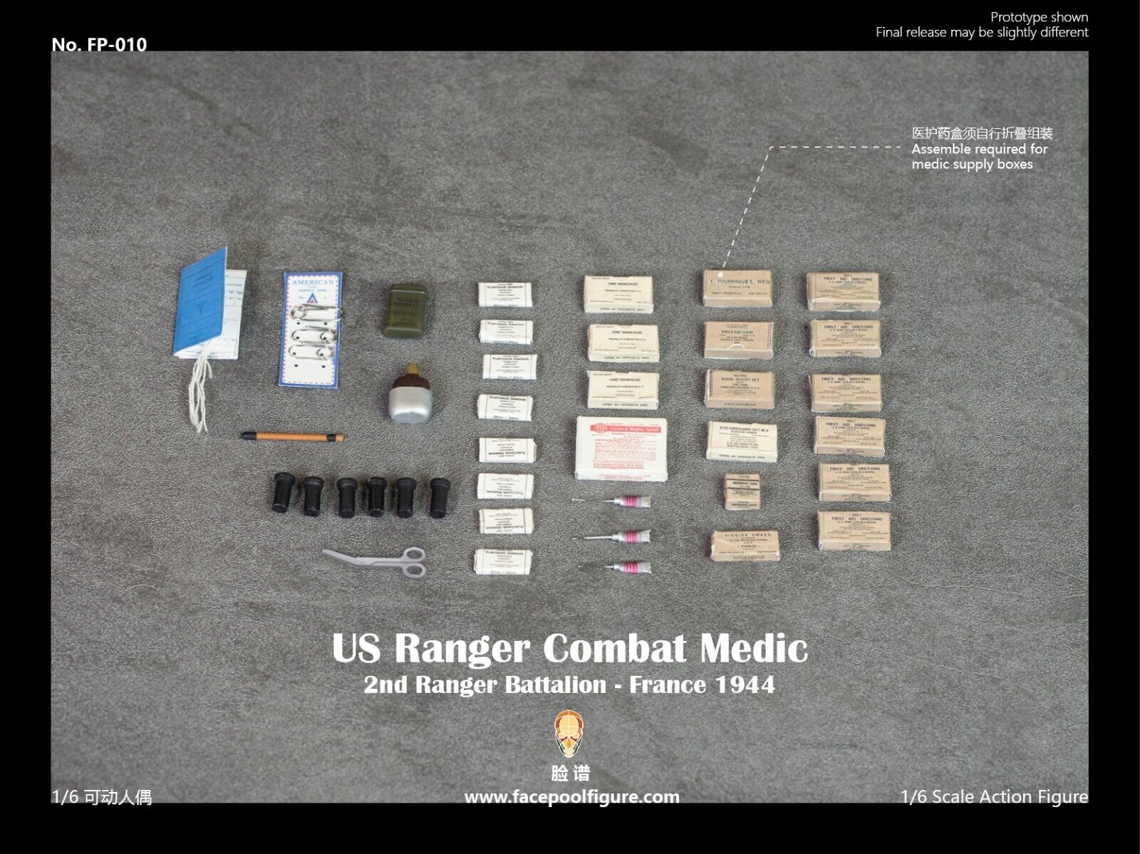 1:6 FacePool WWII US Ranger Combat Medic Medical Supplies for 12" Figures