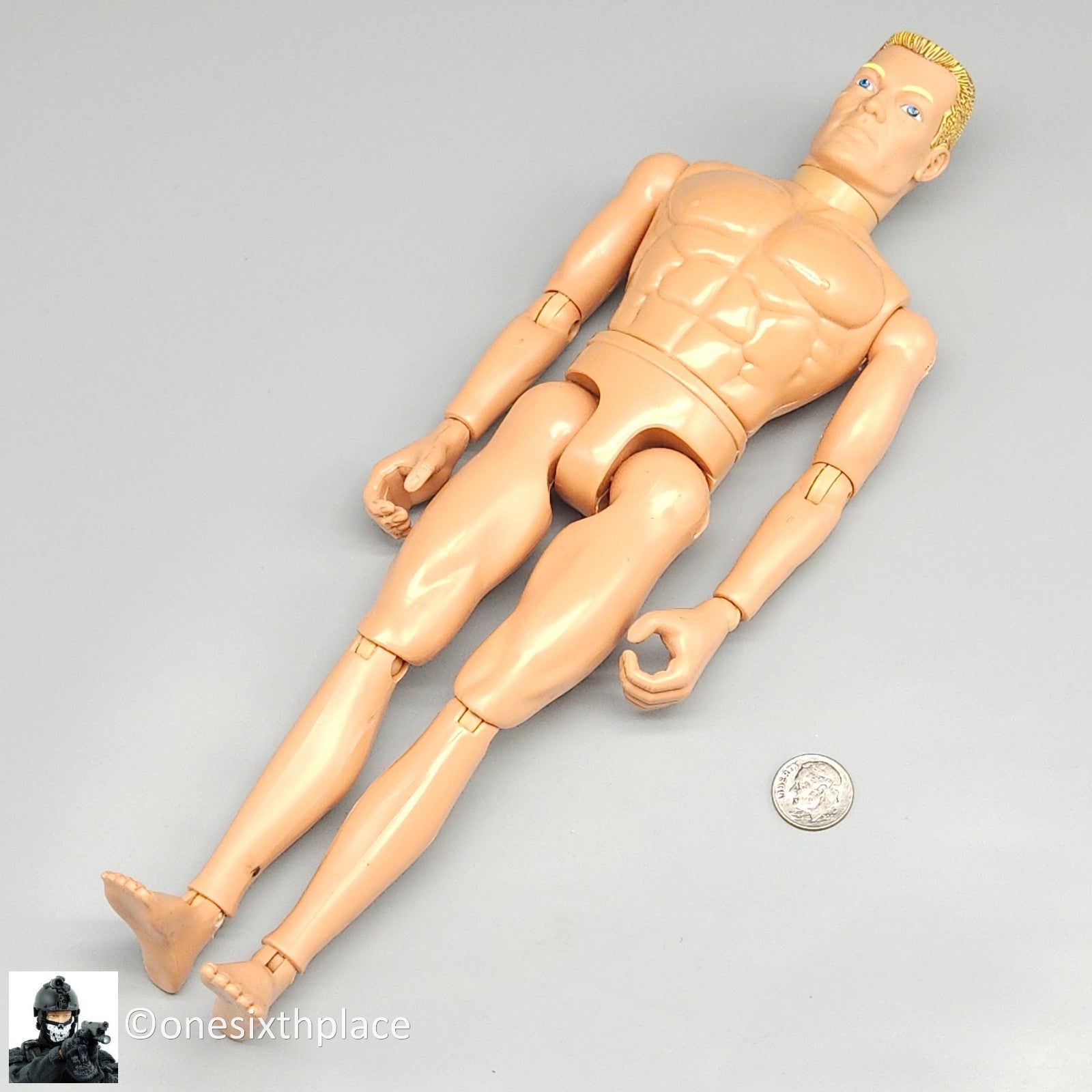 1:6 scale Hasbro GI Joe 1996 Male Body Blond Flattop Hair Blue Eyes 12" Figure