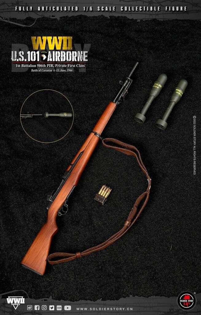 1:6 scale Soldier Story WWII US 101st Airborne Pvt Ryan M1 Garand Rifle Set