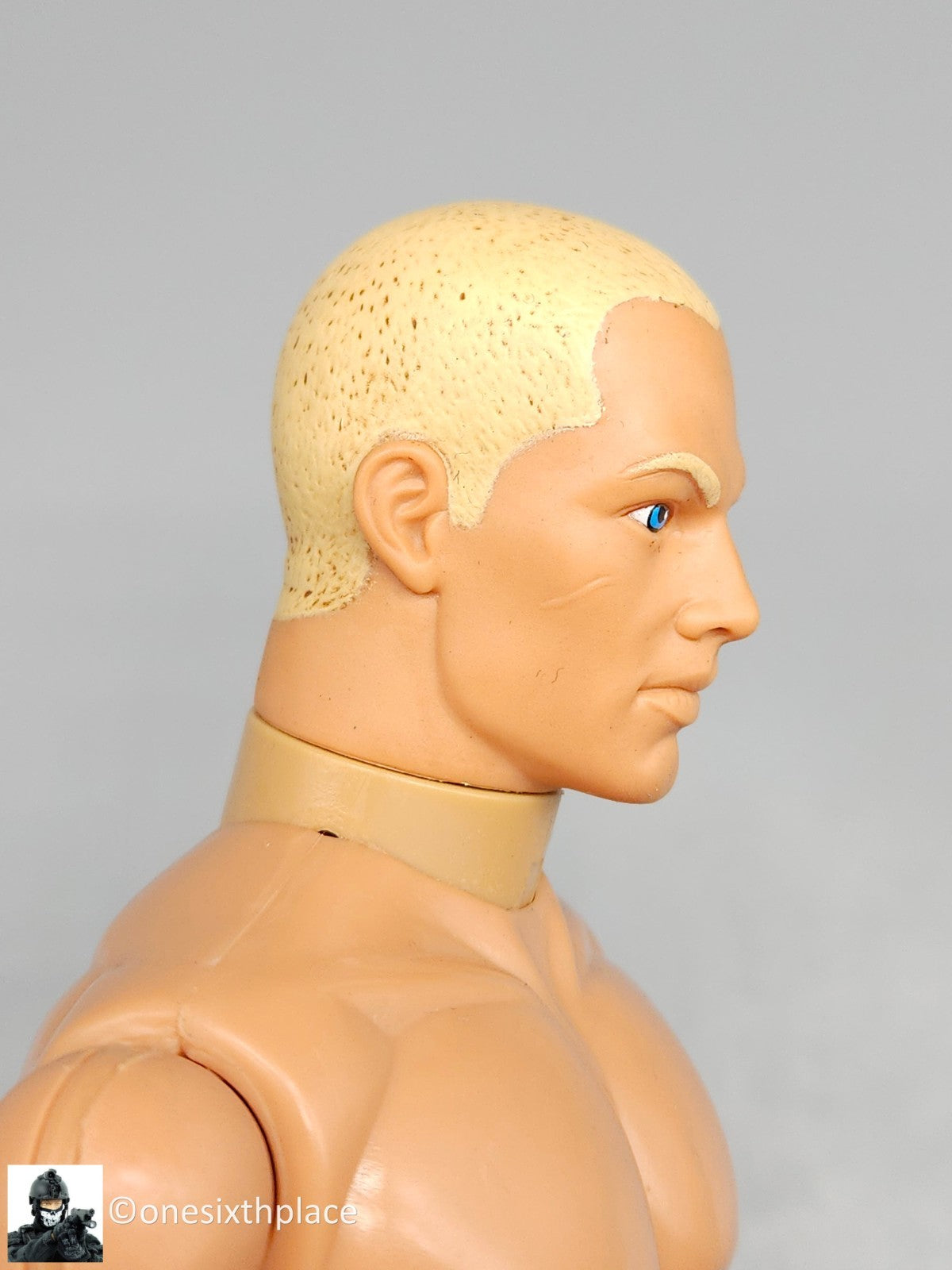 1:6 scale Hasbro GI Joe 1996 Male Nude Body Blond Hair Blue Eyes 12" Figure
