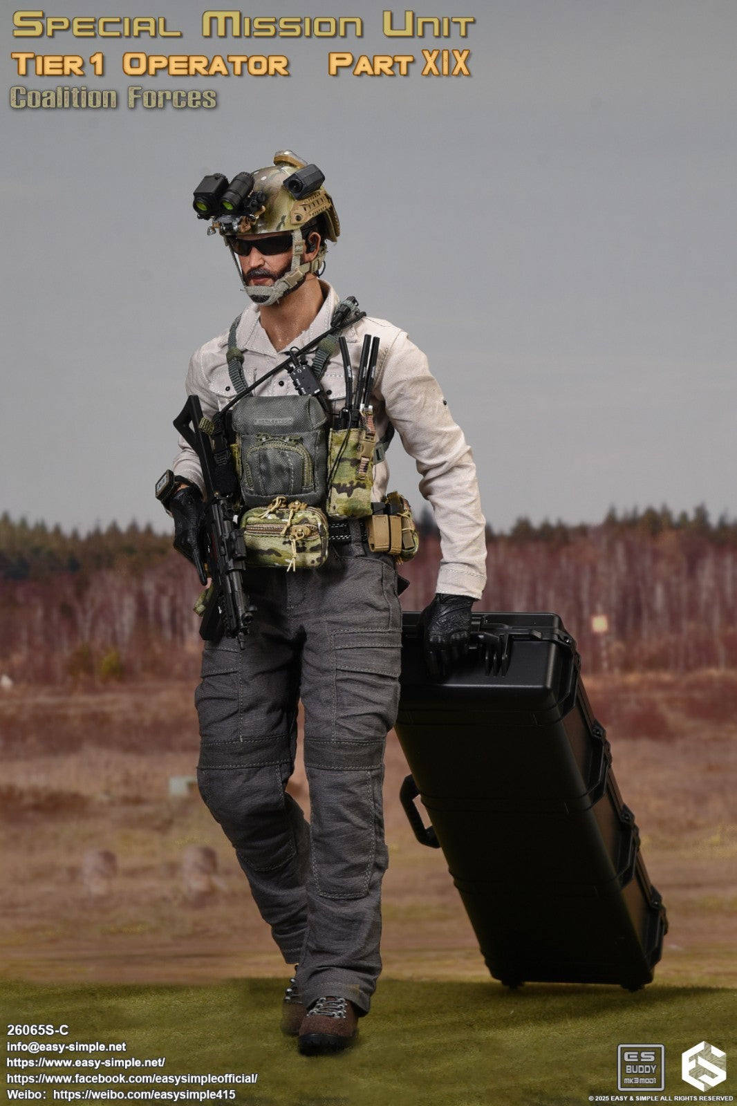 1:6 Easy & Simple Coalition Forces 1745 Air Long Weapon Case 12" Figures 26065SC