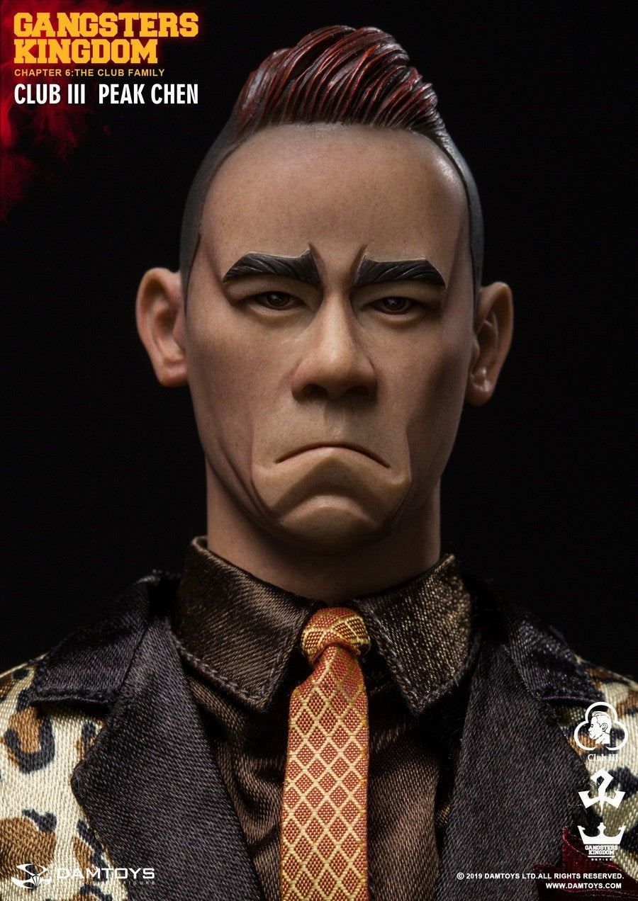 1:6 scale DamToys Gangster's Kingdom Peak Chen Male Head Sculpt for 12" Figures