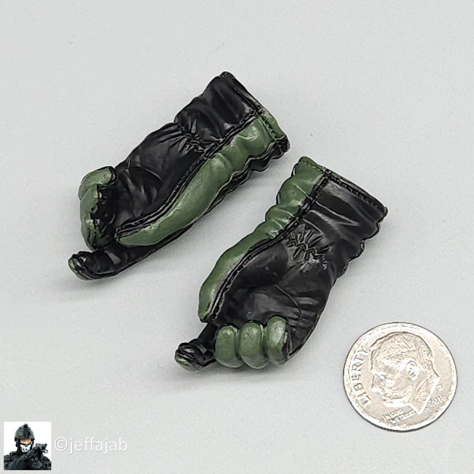 1:6 BBI Navy SEAL HALO Jumper Green Nomex Gloved Hands for 12" Figures