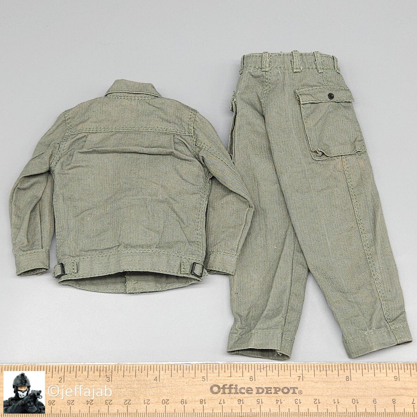 1:6 scale DiD WWII USMC George Puller Green Uniform READ NOTES for 12" Figures