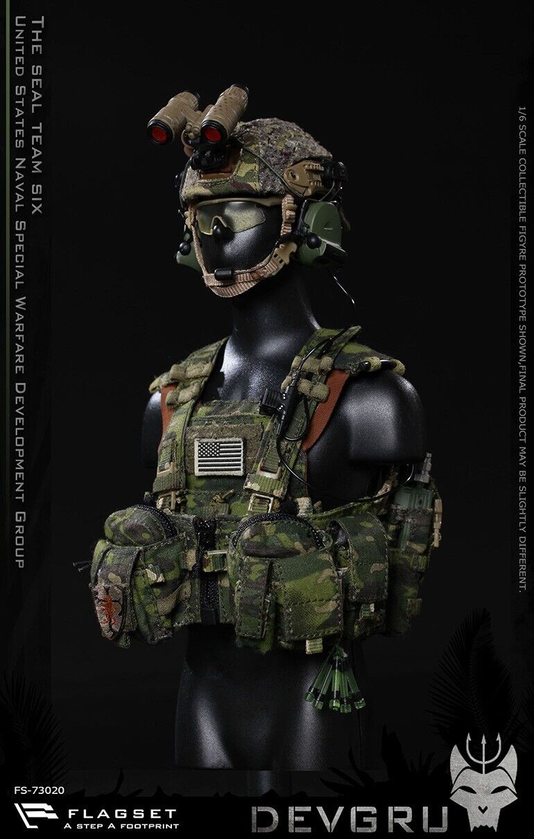 1:6 Flagset DEVGRU Jungle Dagger Multicam Tropic Camo Plate Carrier 12" Figures