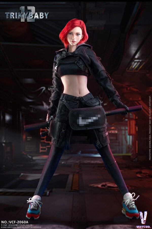 1:6 Very Cool Trickybaby 12 Female Black Gloved Hands Set for 12" Figures