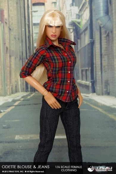 1:6 Triad Toys Odette Female Plaid Blouse Shirt for 12" Figures
