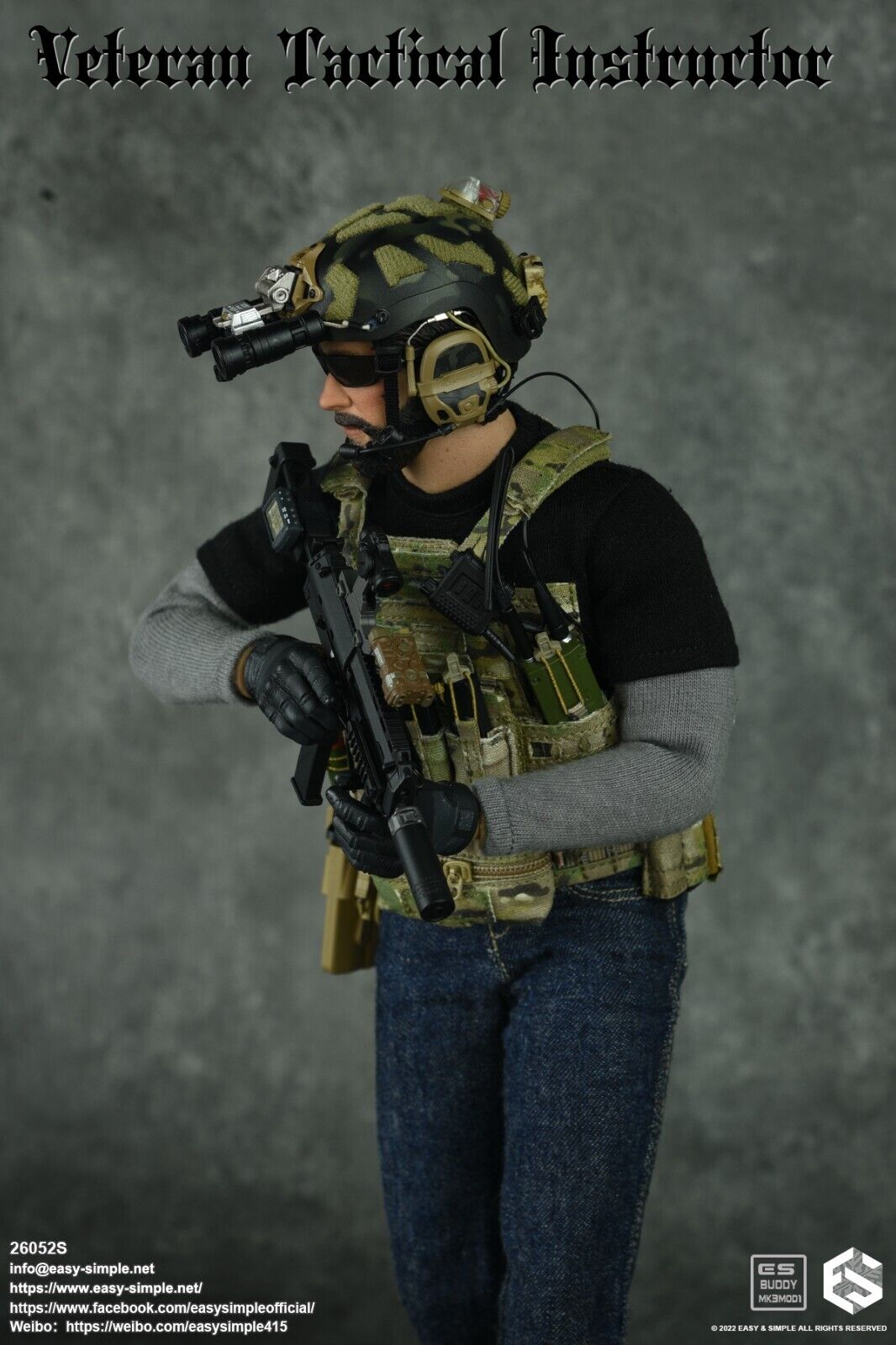 1:6 Easy & Simple Veteran Tactical Instructor Special Ver. MCB Helmet w/ NVG