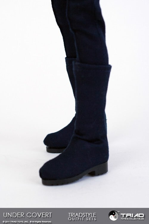 1:6 Triad Toys Female Under Covert Navy Blue Outfit Boots Set for 12" Figures