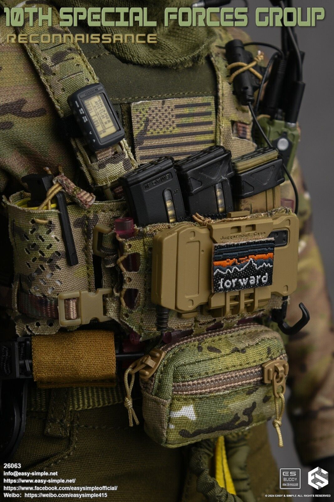 1:6 scale Easy & Simple 10th Special Forces Group URGI 5.56 M4 Rifle Set