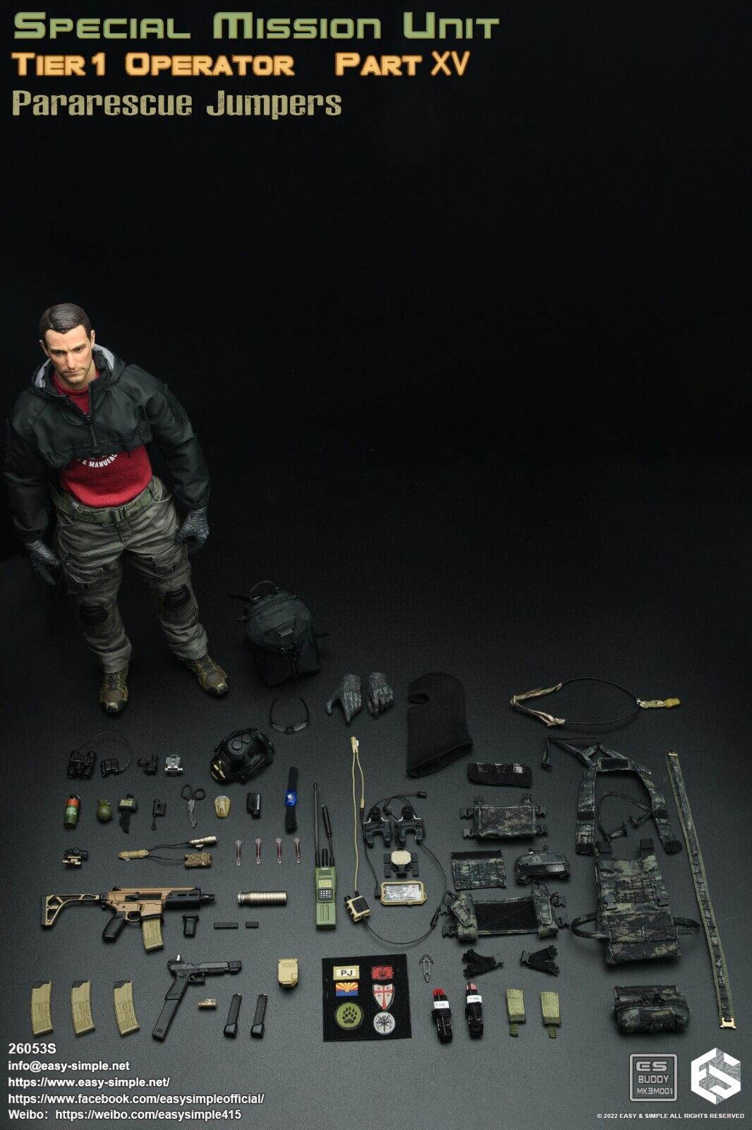 1:6 Easy & Simple Pararescue Jumpers Green Pistol Mag Pouch (x2) for 12" Figures