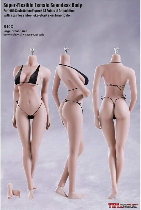 1:6 TBLeague PLMB2015-S10D Super Flexible Female Seamless Body - Pale Large Bust