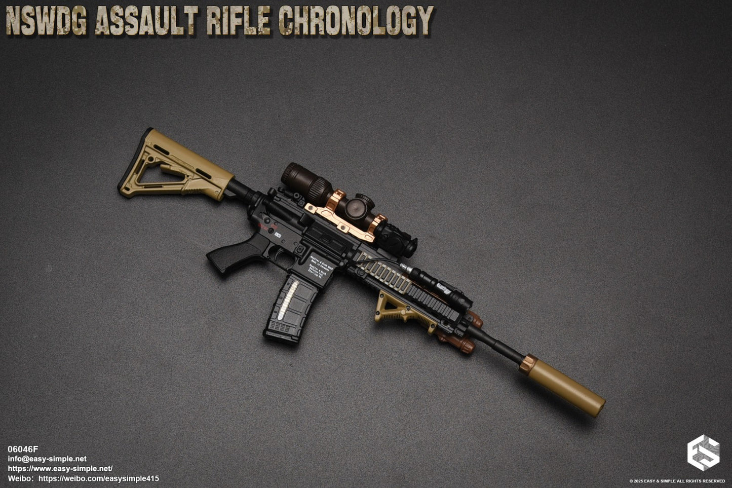 1:6 Easy & Simple NSWDG Assault Rifle Chronology Set F for 12" Figures 06046F