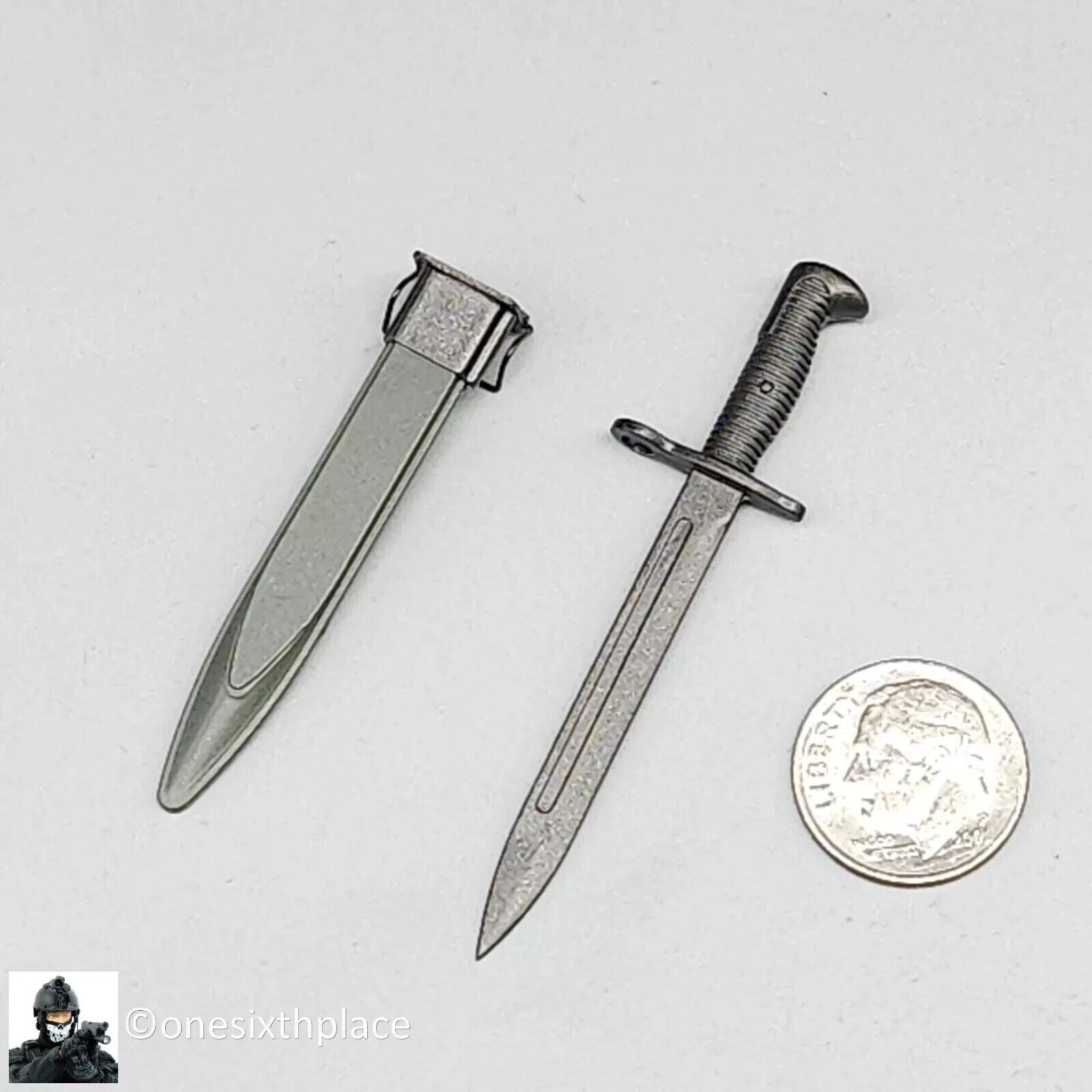 1:6 scale Ujindou WWII US Marine Corps in Okinawa Metal M1 Garand Bayonet