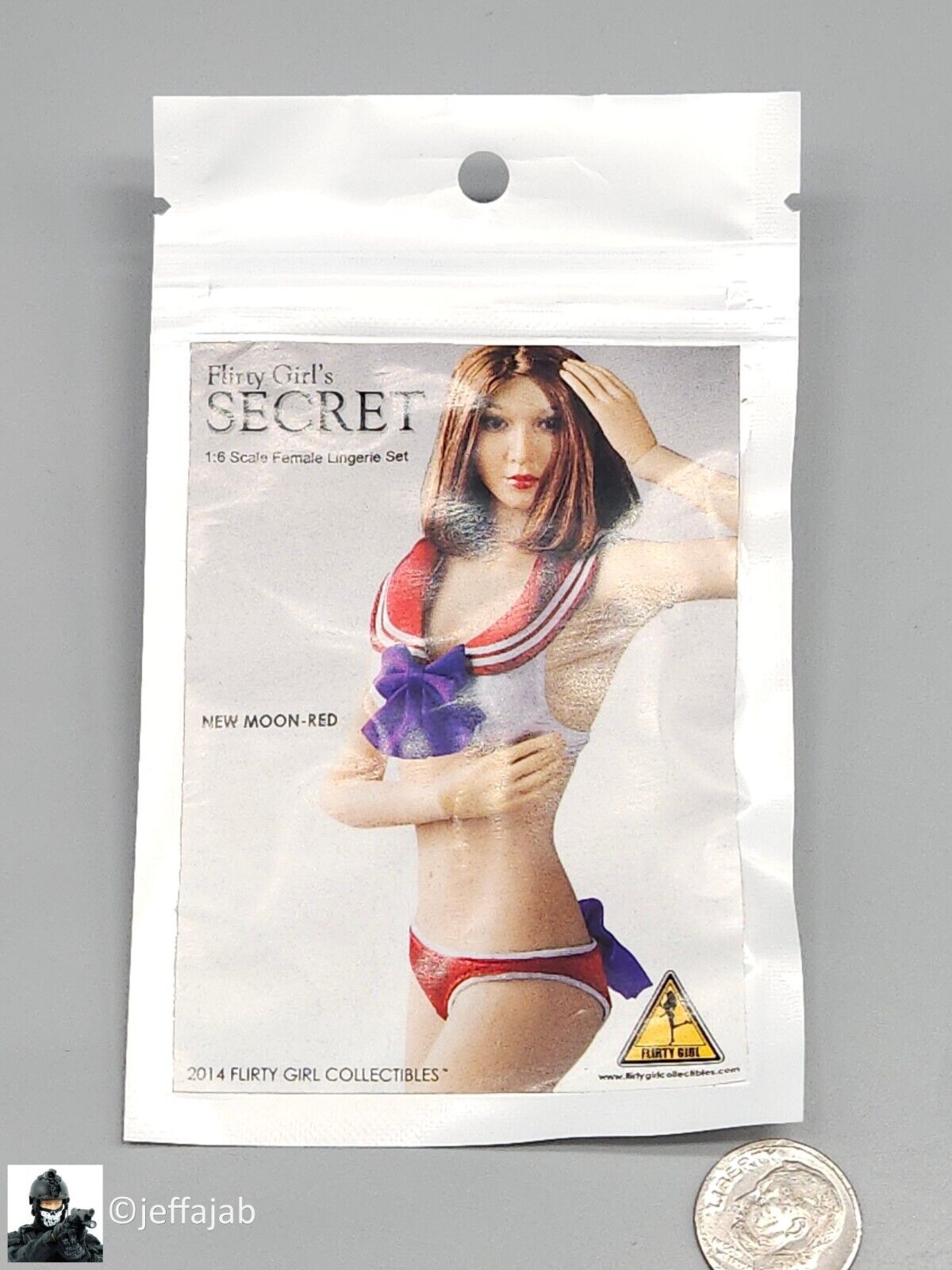 1:6 Flirty Girl New Moon Red Female Lingerie Set for 12" Figures