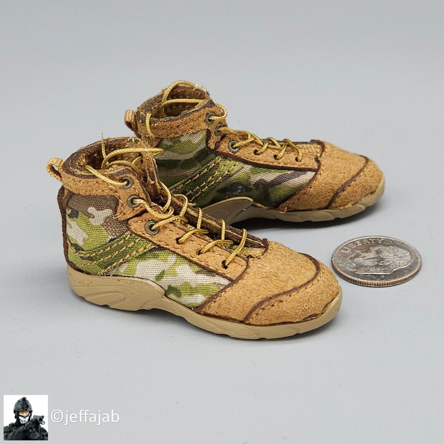 1:6 Soldier Story USAF TACP/JTAC Multicam Boots (Foot Type) for 12" Figures