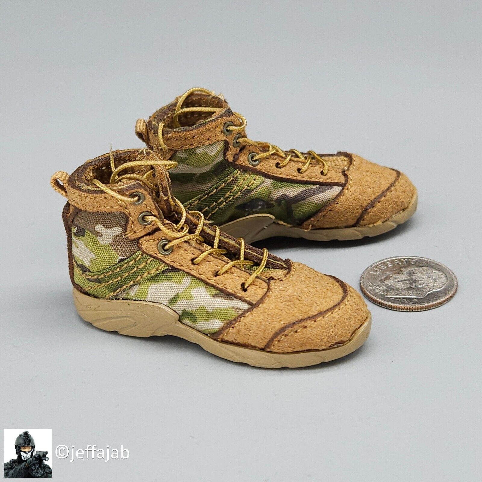 1:6 Soldier Story USAF TACP/JTAC Multicam Boots (Foot Type) for 12" Figures