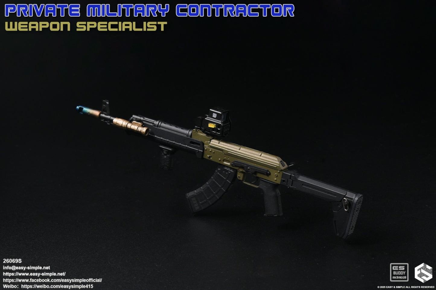 1:6 scale Easy & Simple PMC Weapon Specialist SPECIAL AK47 Rifle Set