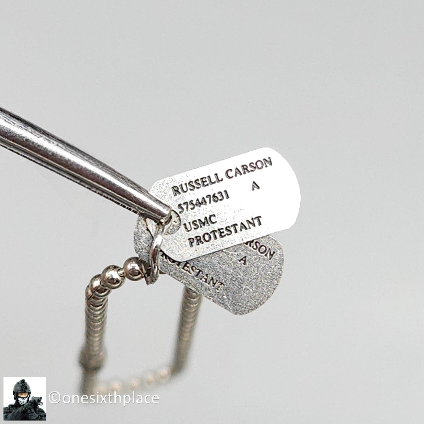 1:6 Dragon Vietnam USMC Russell Dog Tags Necklace for 12" Figures