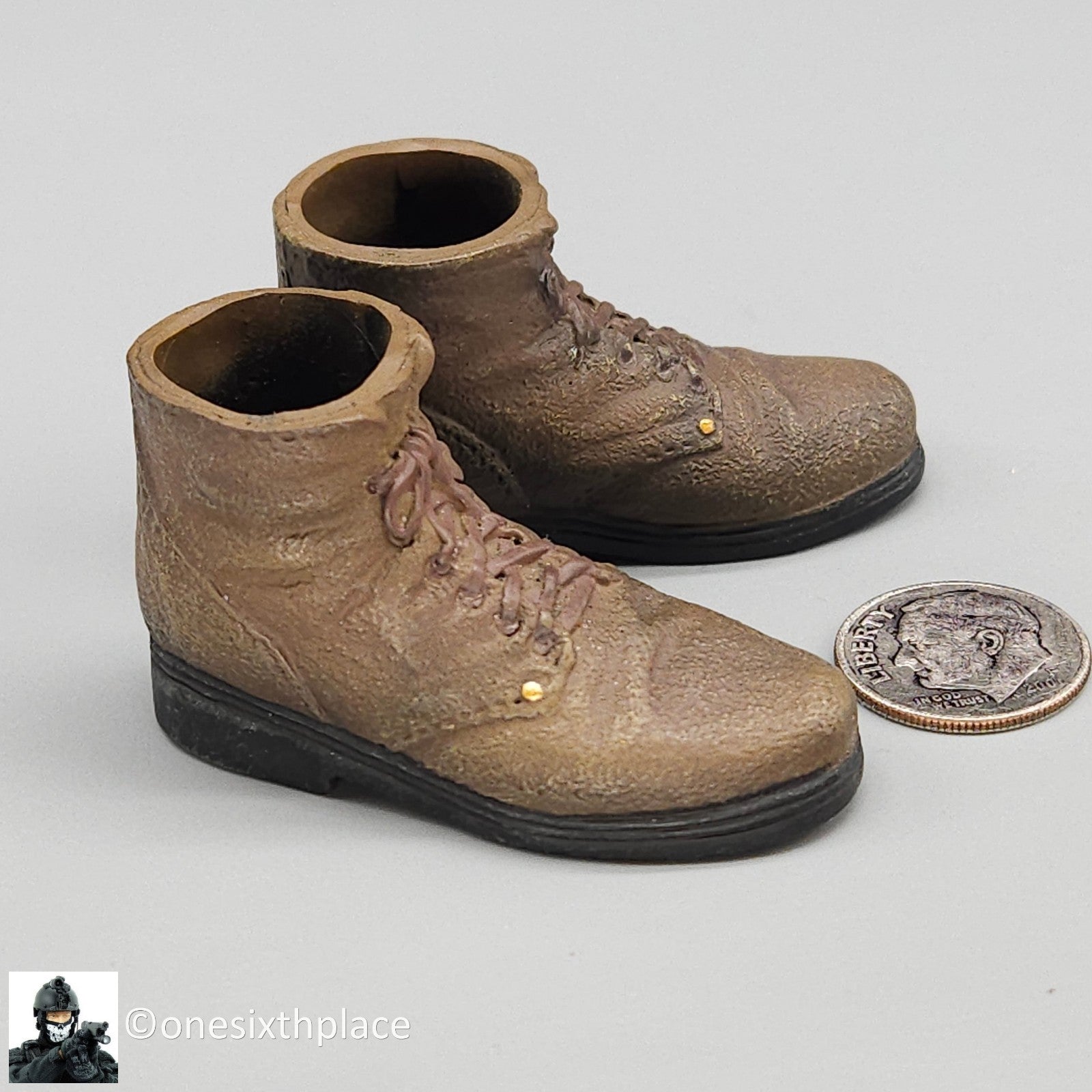 1:6 scale Dragon WWII USMC Sonny Brown Shoes Boots for 12" Figures