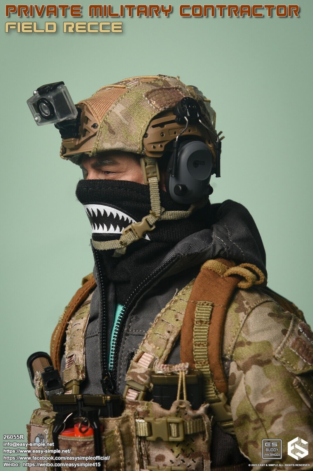 1:6 Easy & Simple PMC Field Recce Mens Logo T-Shirt for 12" Figures