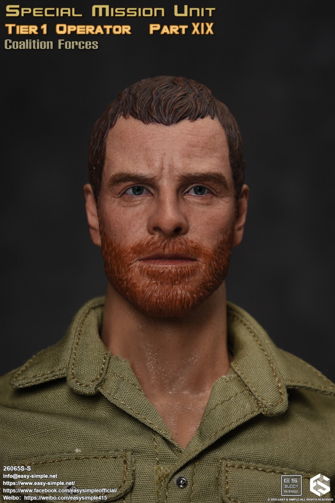 1:6 scale Easy & Simple Coalition Forces British SAS Male Head Sculpt