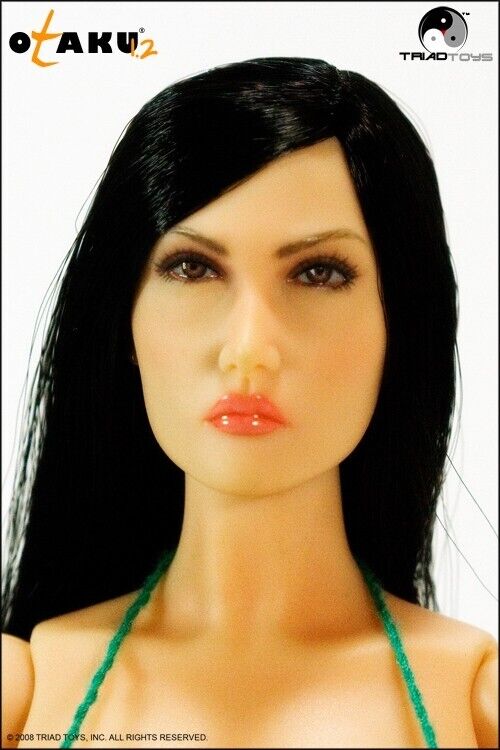 1:6 Triad Toys Otaku 1.2 Brunette Female Head Sculpt for 12" Figures