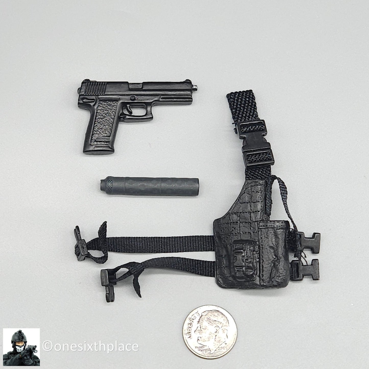 1:6 scale BBI USMC Force Recon Metal MK23 Pistol w/ Holster for 12" Figures