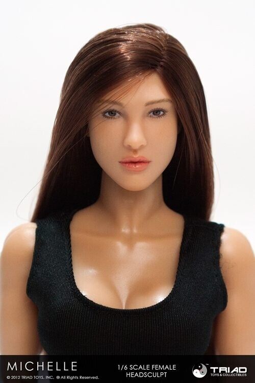 1:6 Triad Toys Female Head Sculpt Series 3 Michelle Brunette Hair for 12" Figure