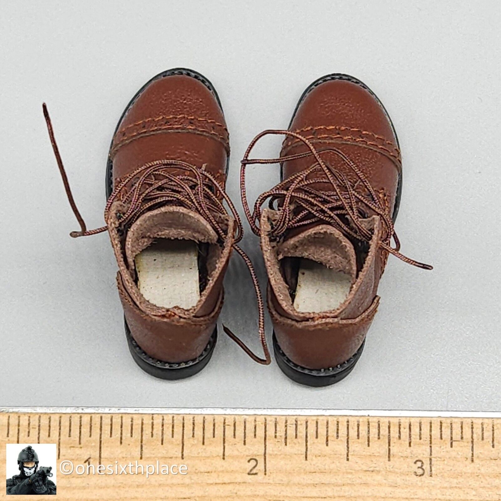 1:6 scale Ujindou WWII US Armored Infantryman Brown Service Shoes Boots