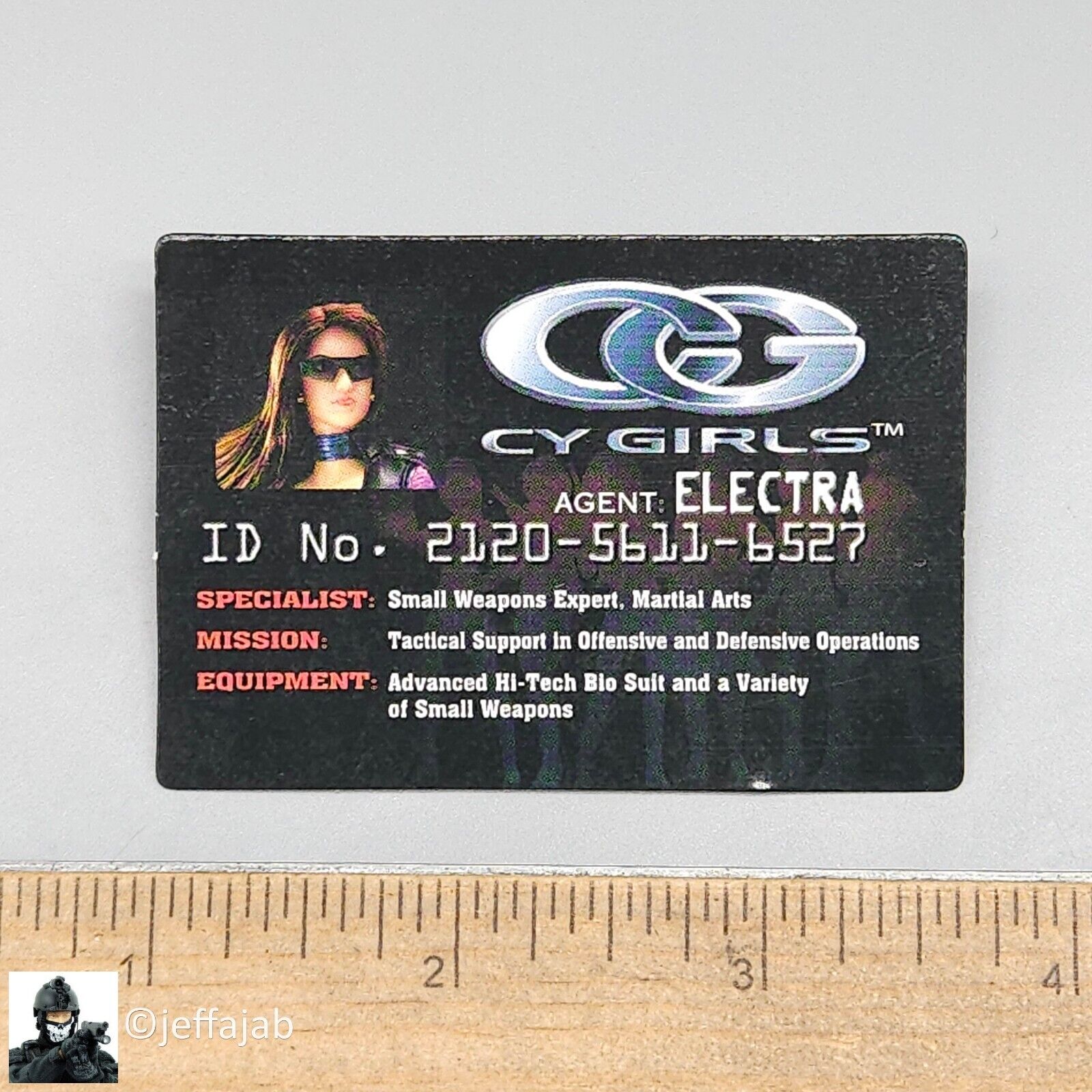 1:6 scale BBI Cy Girl 2.0 Electra Collector ID Card for 12" Figures