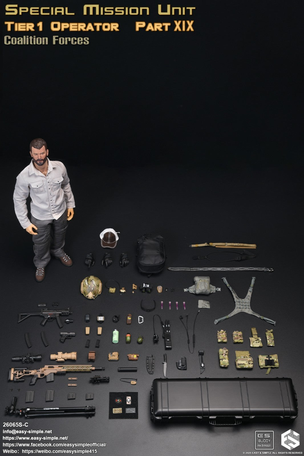 1:6 scale Easy & Simple Coalition Forces Gray Pants for 12" Figure 26065SC