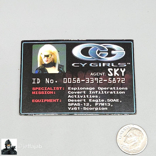 1:6 scale BBI Cy Girl Sky Collector ID Card for 12" Figures