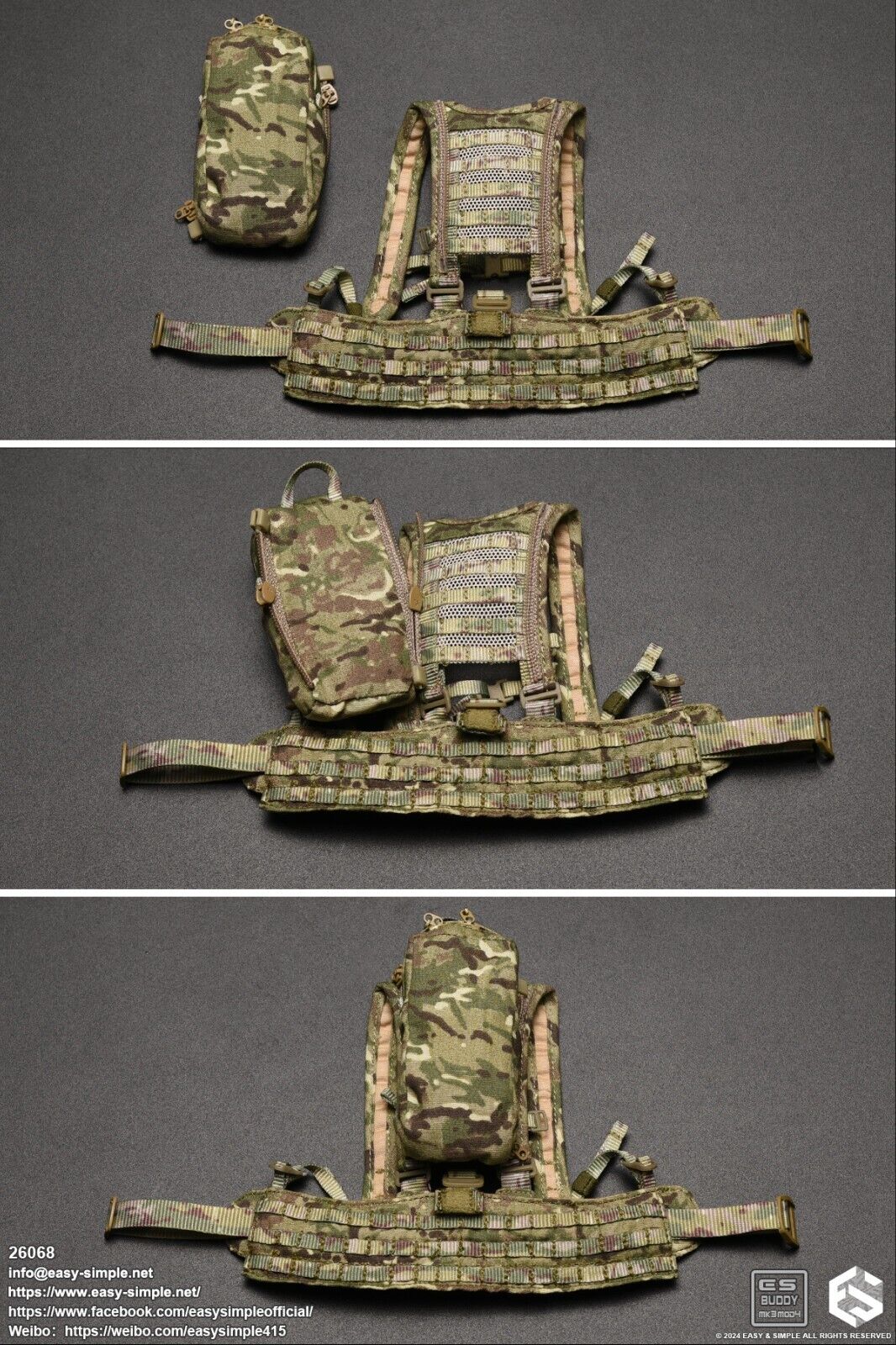 1:6 scale Easy & Simple British Army Brigade of Gurkhas MTP Camo 90L Backpack
