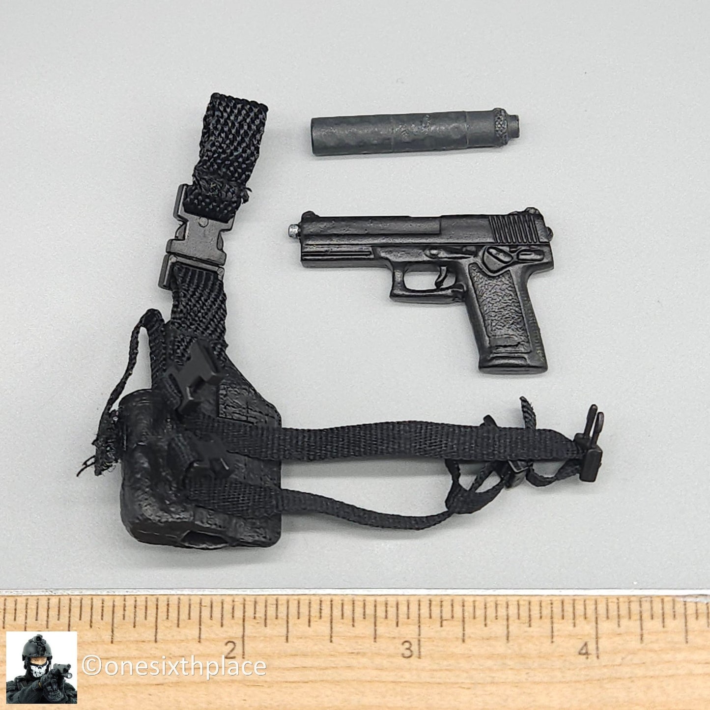 1:6 scale BBI USMC Force Recon Metal MK23 Pistol w/ Holster for 12" Figures