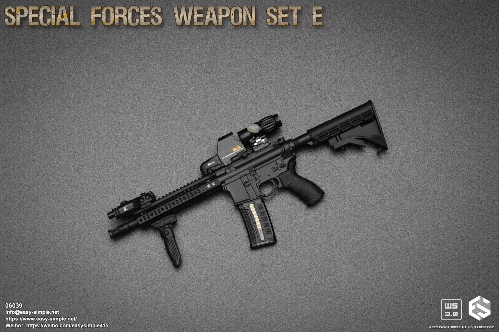 1:6 scale Easy & Simple Special Forces Weapon Set E AR-15 for 12" Figures 06039A