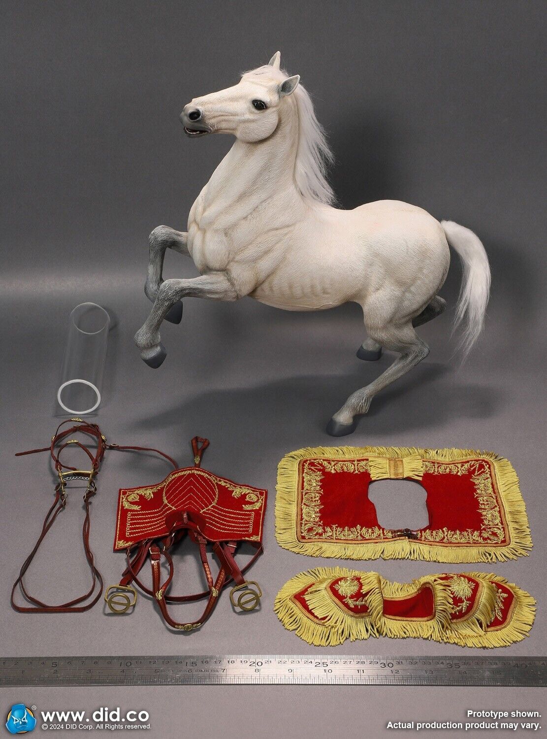 1:6 scale DiD Napoleon White Horse (Prancing) for 12" Figures E60078