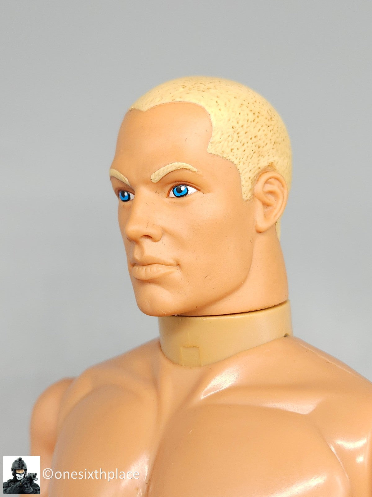 1:6 scale Hasbro GI Joe 1996 Male Nude Body Blond Hair Blue Eyes 12" Figure